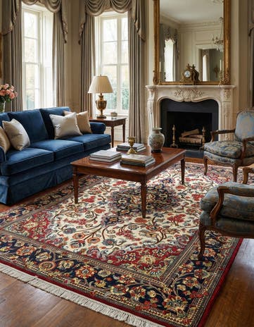 4' 9 x 7' Qom Rug
