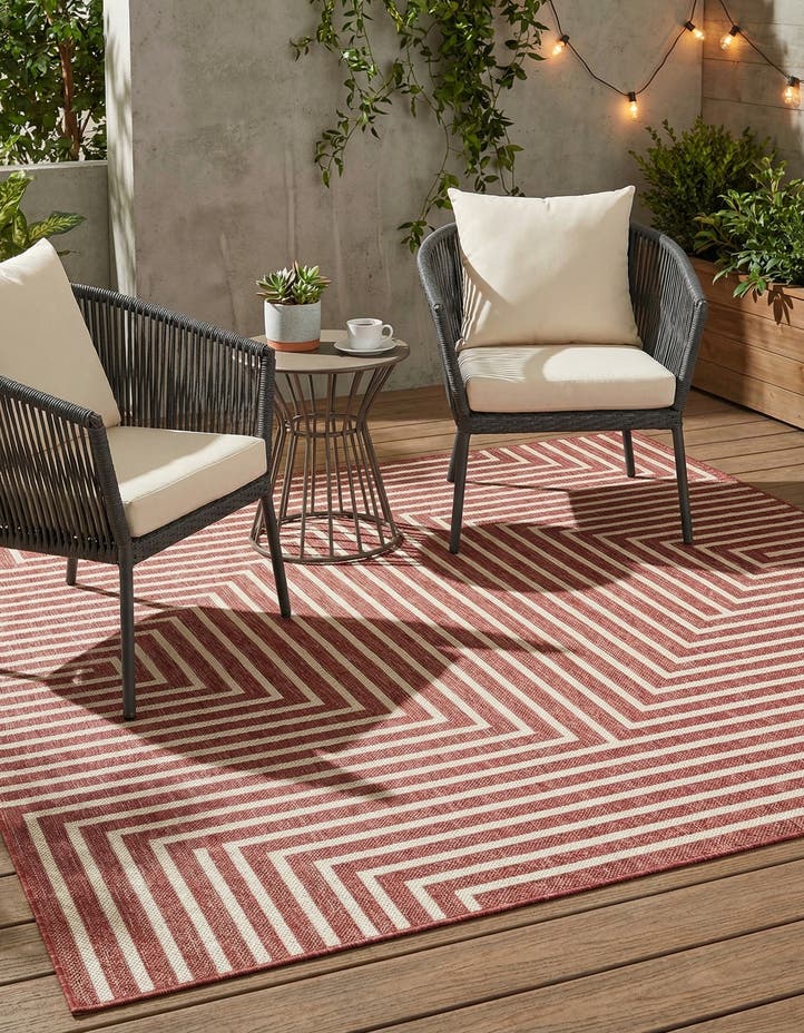 5' 3 x 8' Easy-Clean Modern Indoor / Outdoor...