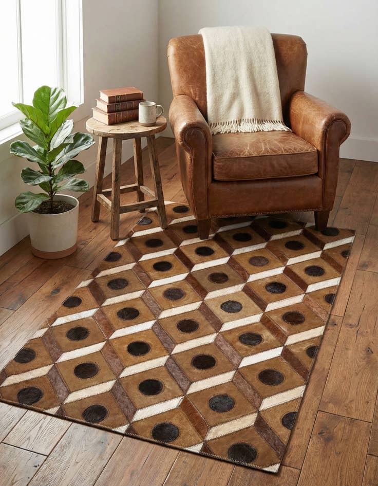 Detail image of 2' x 3' Cowhide Leather Rug