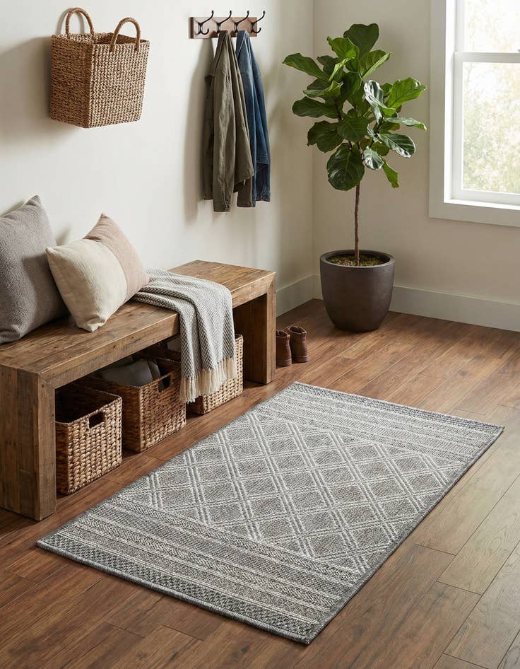 Detail image of  2' x 3' 1  Washable Lattice Indoor / Outdoor Rug
