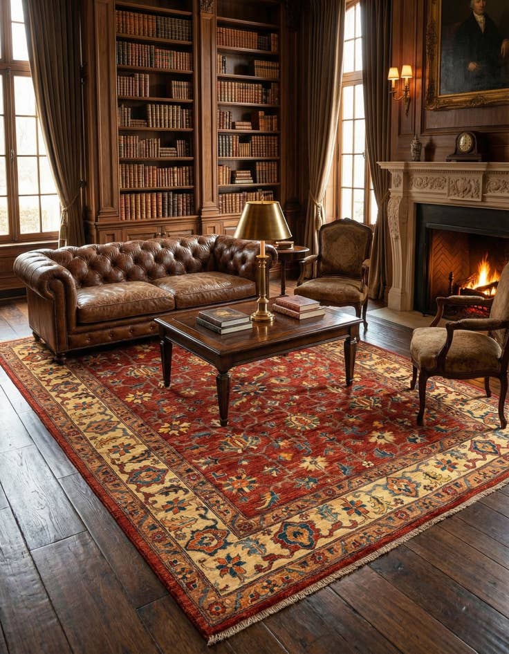 Detail image of 6' 4 x 8' 2 Serapi Wool Rug