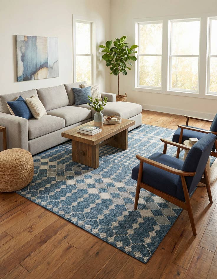 Detail image of 10' x 14'  Washable Trellis Indoor / Outdoor Rug