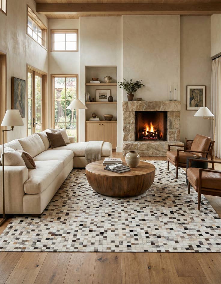 Detail image of 8' x 9' 10 Cowhide Stocks Rug