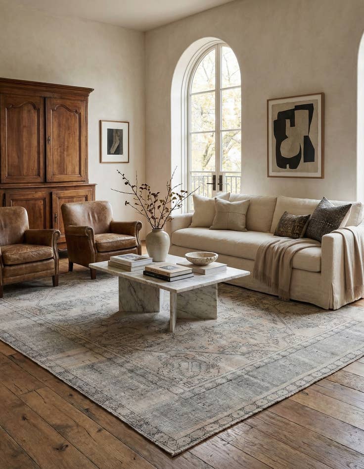 Detail image of 9' 6 x 12' 6 Hand Knotted Ultra Vintage Persian Wool Rug