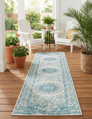 2' x 8' Easy-Clean Traditional Indoor / Outdoor Runner Rug