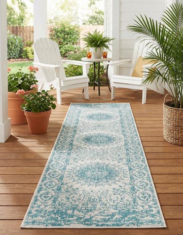2' x 8' Easy-Clean Traditional Indoor / Outdoor Runner Rug