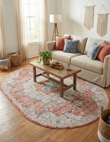 Red Newport Oval Rug