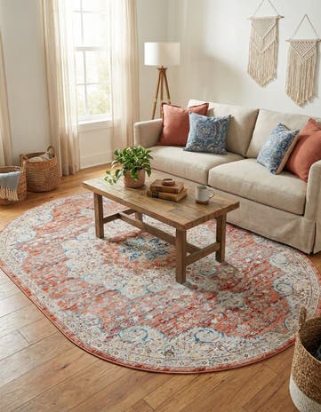 Red Newport Oval Rug