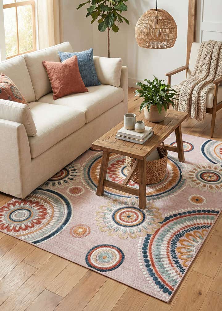 5' 2 x 8' Easy-Clean Botanical Indoor / Outdoor Rug