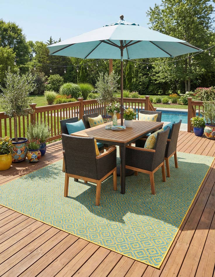 Detail image of 10' 8 x 10' 8  Washable Jill Zarin Costa Rica Indoor / Outdoor Square Rug