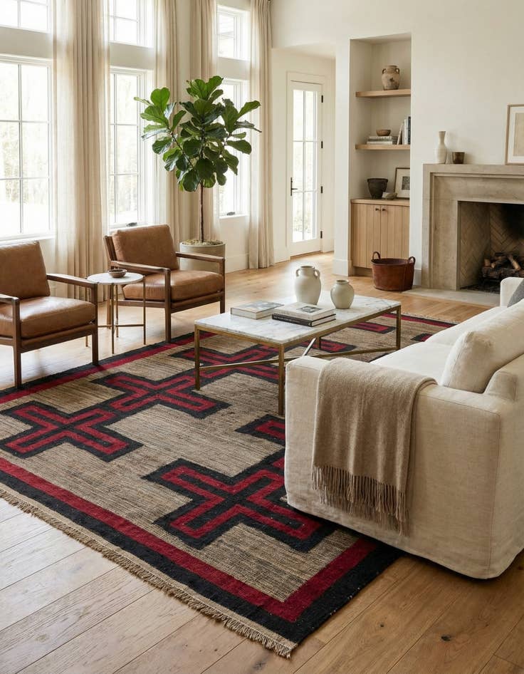 Detail image of 9' 5 x 12' 10  Hand Knotted Darya Wool Rug