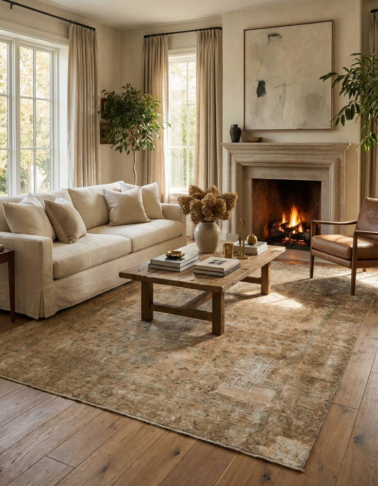 Detail image of 7' 2 x 10'  Hand Knotted Ultra Vintage Persian Wool Rug