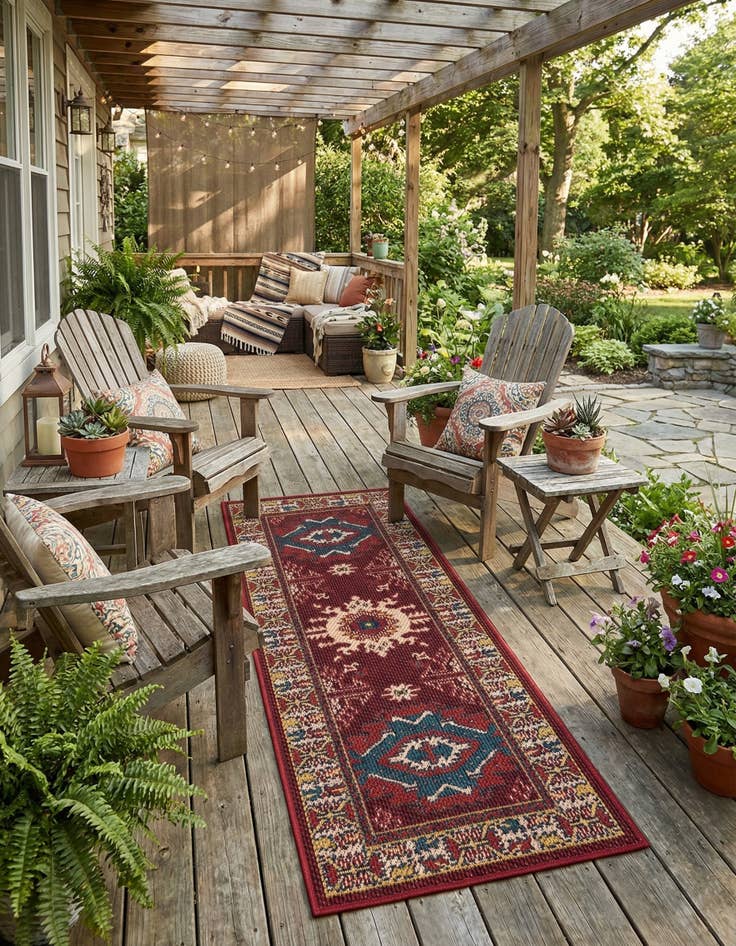 Detail image of 2' x 5'  Washable Baja Indoor / Outdoor Runner Rug