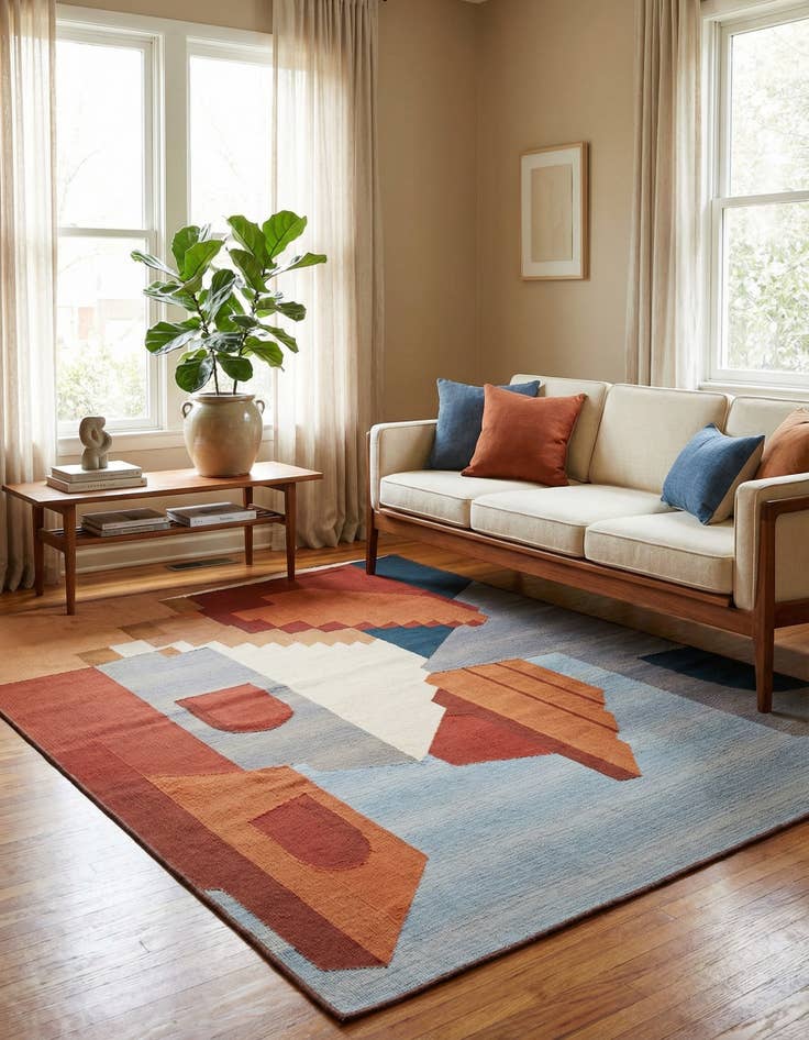 Detail image of  5' x 7'  Washable Modern Indoor / Outdoor Rug