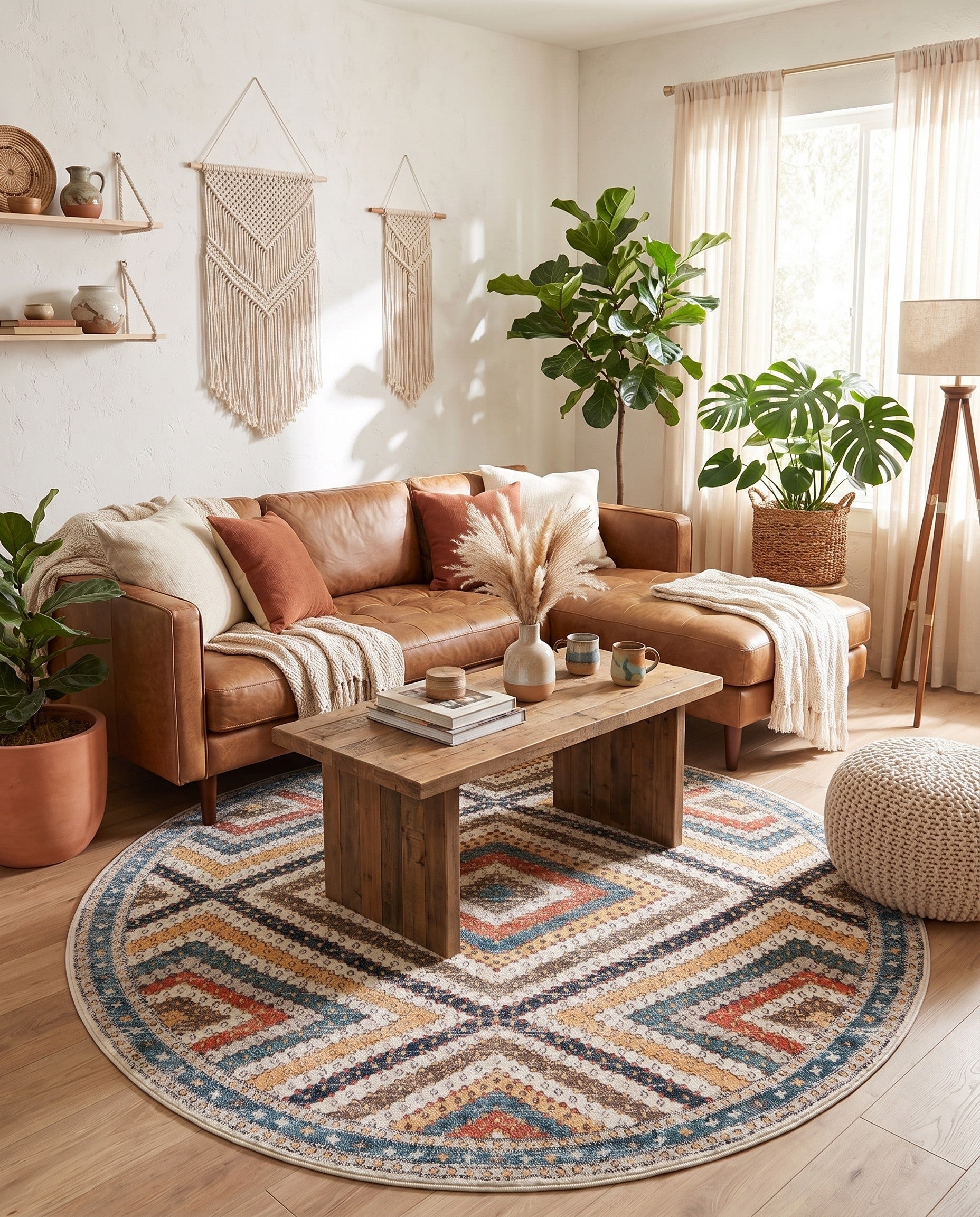 Blue Aramis Round Rug