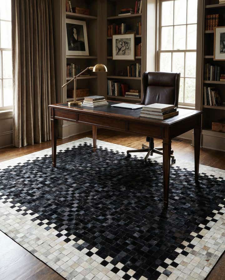 4' 11 x 7' 10 Cowhide Stocks Rug