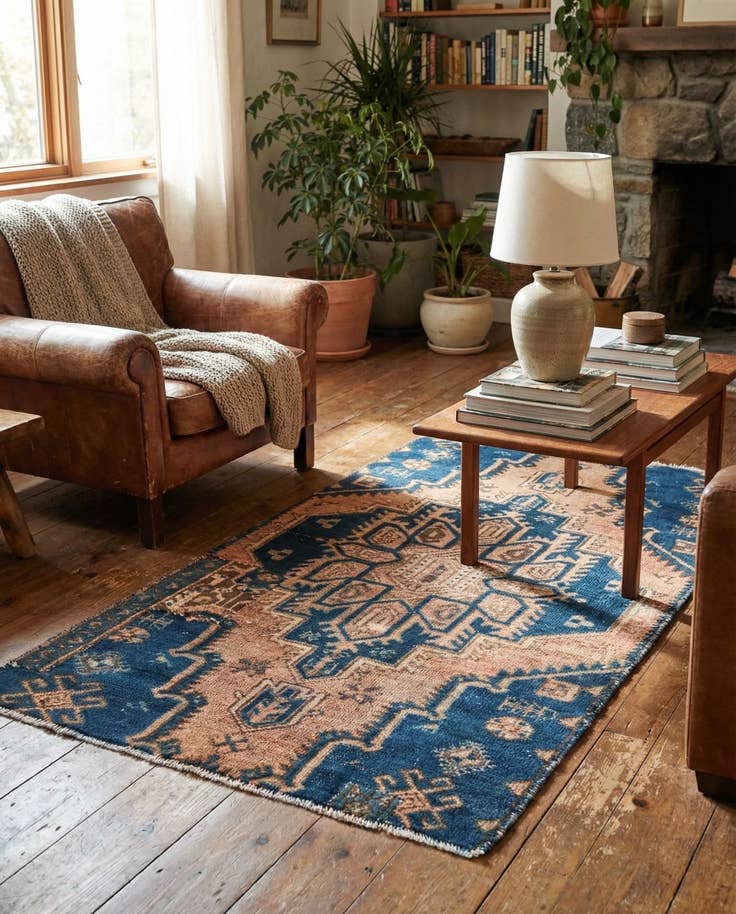 Detail image of 2' 5 x 4' 5 Hand Knotted Ultra Vintage Persian Wool Rug