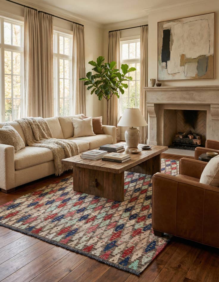 Detail image of  5' 5 x 8' 2  Hand Knotted Darya Wool Rug