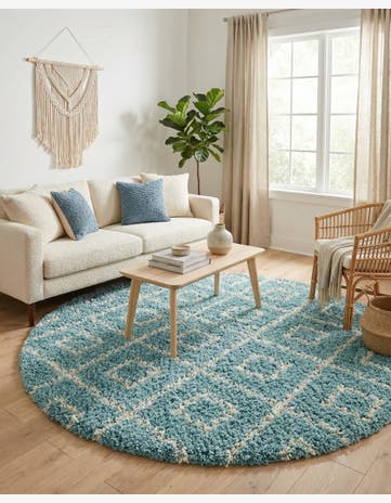 7' 10 x 7' 10 Trellis Shag Round Rug