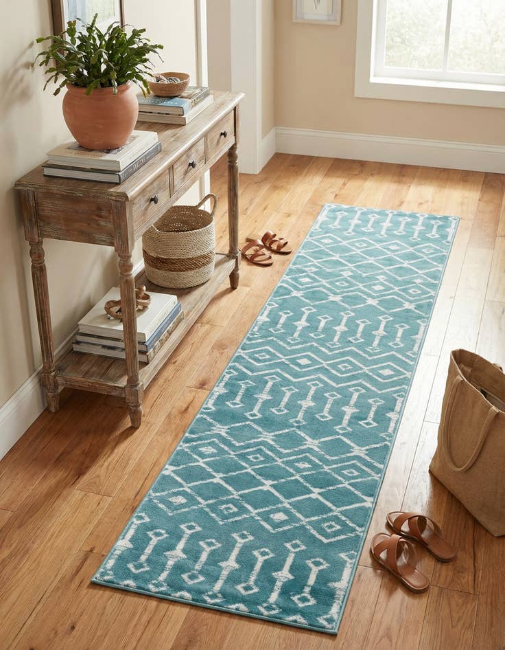 Detail image of  2' x 9' 10 Kasbah Trellis Runner Rug