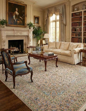8' 2 x 11' 5 Hand Knotted Kashan Persian Wool Rug