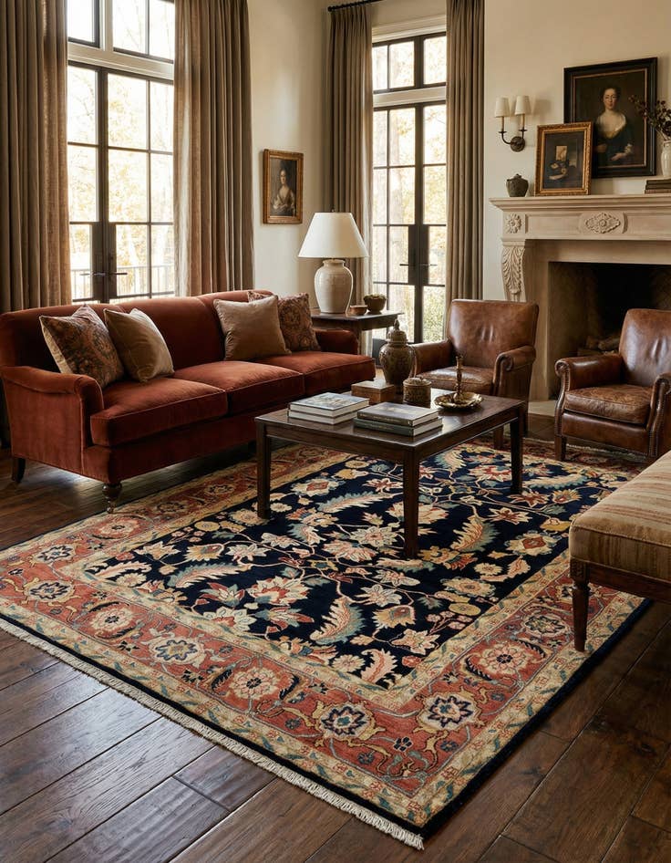 Detail image of 6' 7 x 9' 8  Hand Knotted Kurd Persian Wool Rug