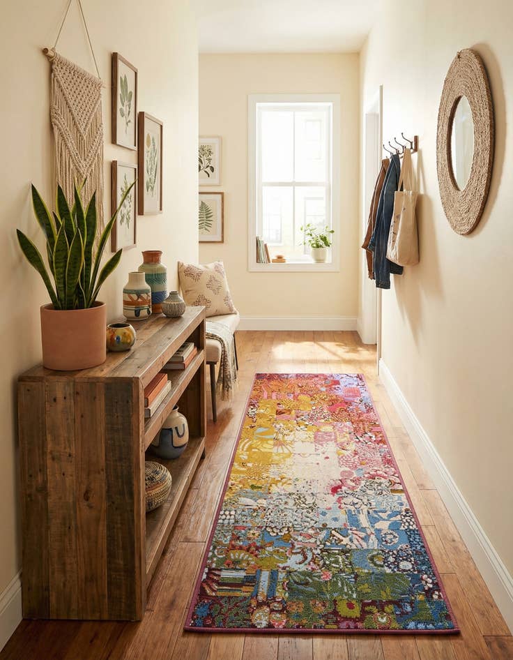 Detail image of 2' x 6'  Washable Modern Indoor / Outdoor Runner Rug