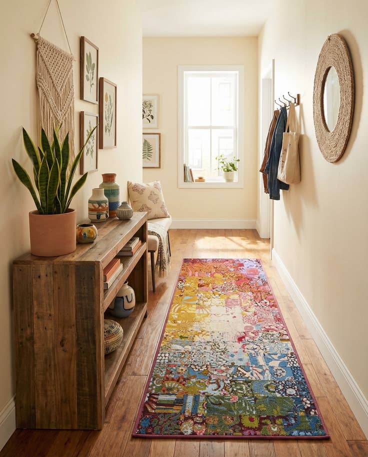 Detail image of 2' x 6' Easy-Clean Modern Indoor / Outdoor Runner Rug