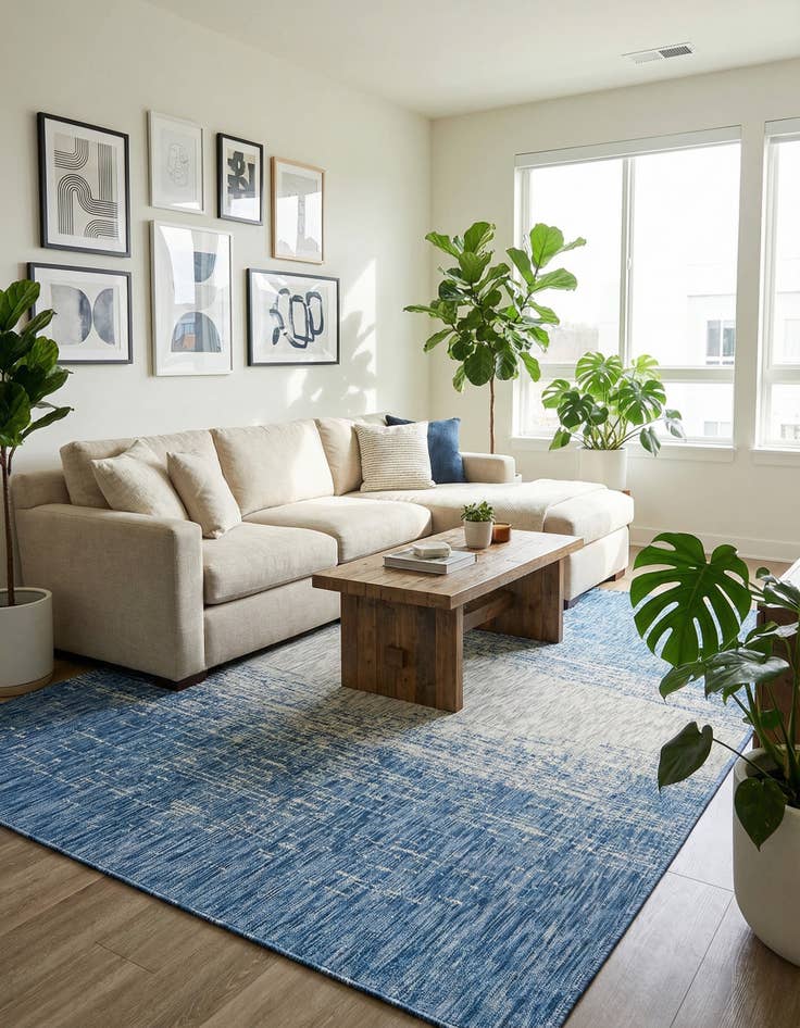 Detail image of  9' x 12'  Washable Modern Indoor / Outdoor Rug