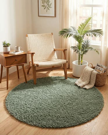  4' x 4' Zermatt Shag Round Rug