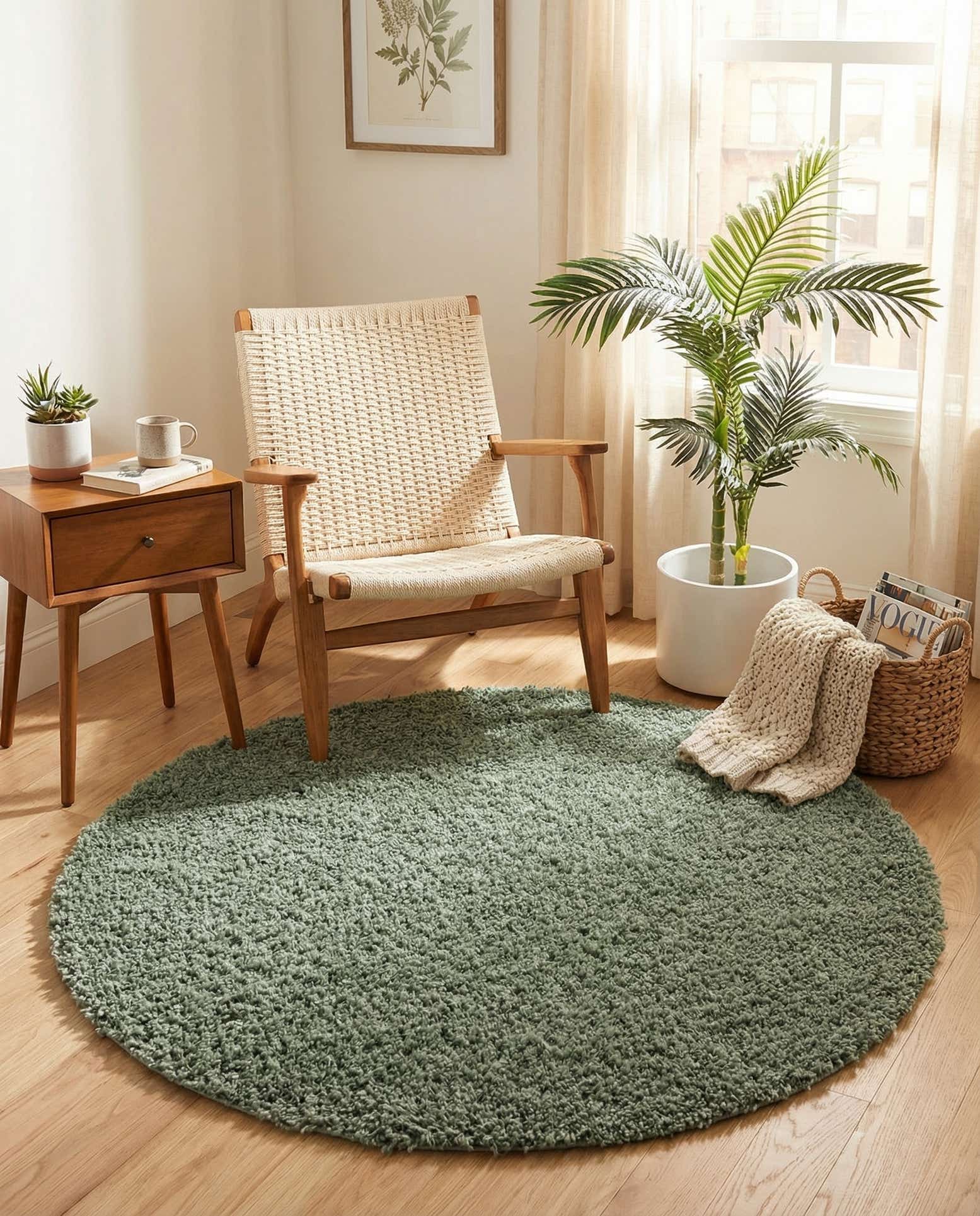 4' x 4' Zermatt Shag Round Rug