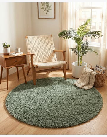 4' x 4' Zermatt Shag Round Rug