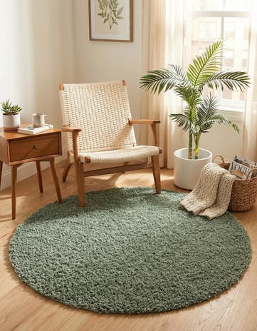 4' x 4' Zermatt Shag Round Rug