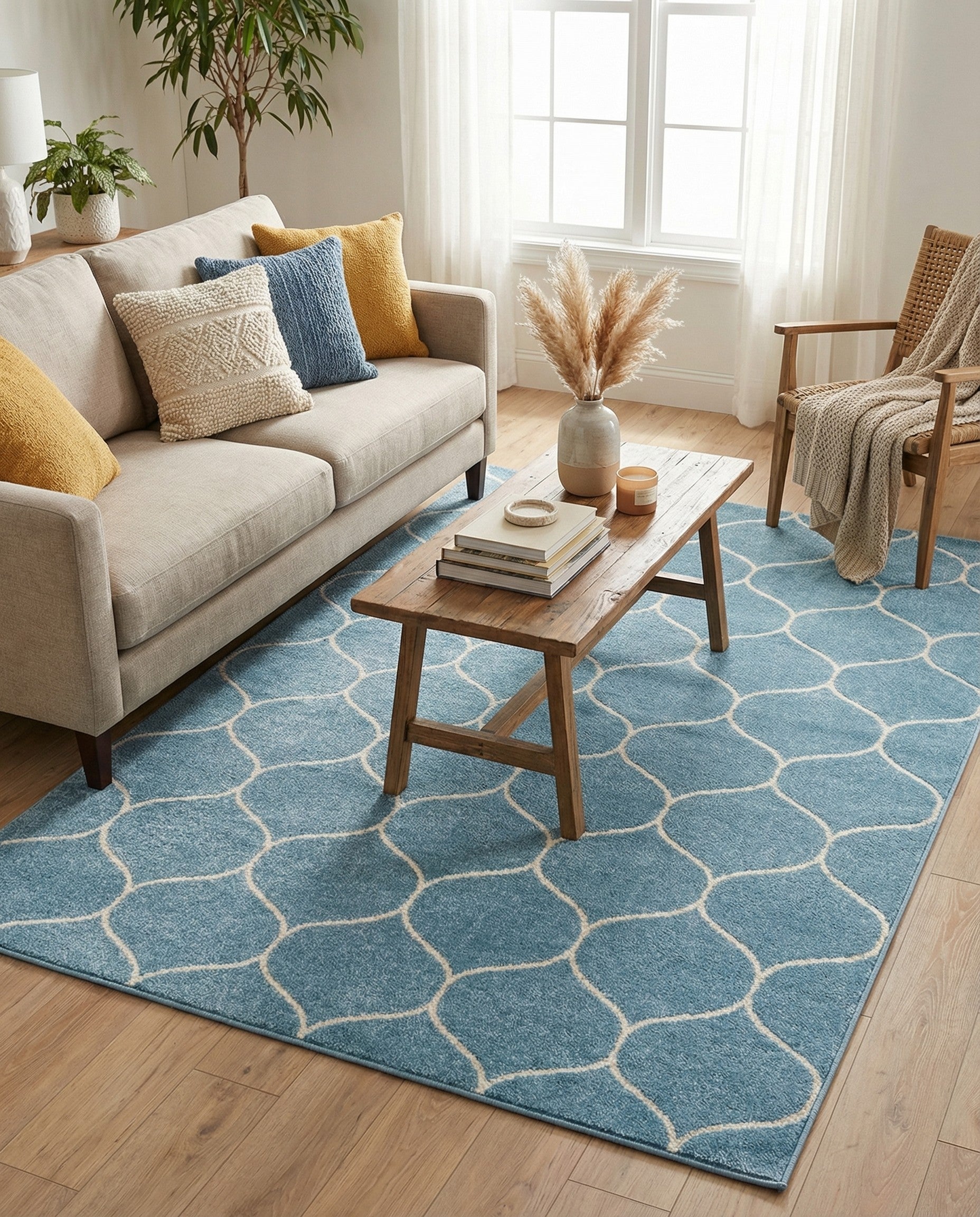  6' x 9' Lattice Frieze Rug