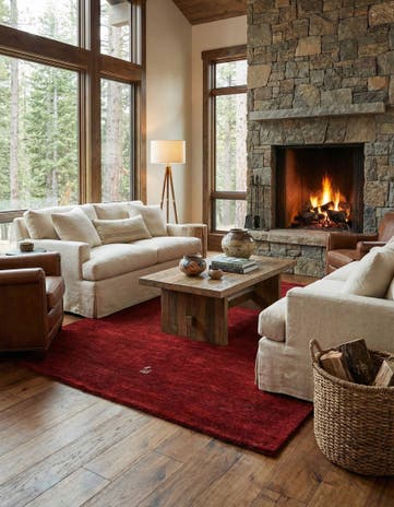 4' 10 x 6' 6 Hand Knotted Gabbeh Wool Rug