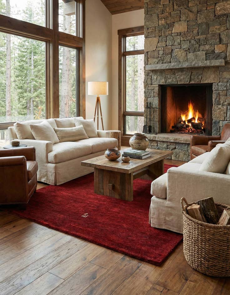 Detail image of 4' 10 x 6' 6  Hand Knotted Gabbeh Wool Rug