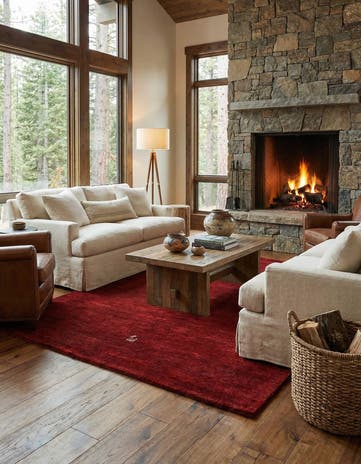 4' 10 x 6' 6 Hand Knotted Gabbeh Wool Rug