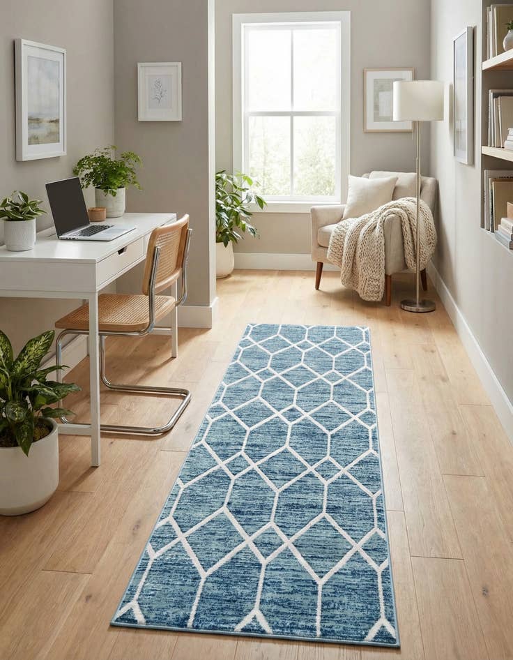 Detail image of  3' x 10' Lattice Trellis Runner Rug