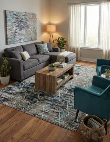 10' x 14' Lattice Frieze Rug