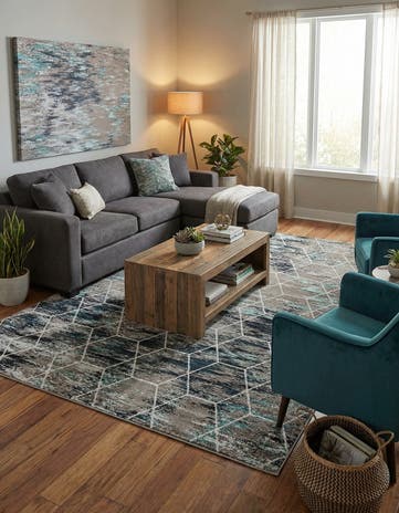 10' x 14' Lattice Frieze Rug