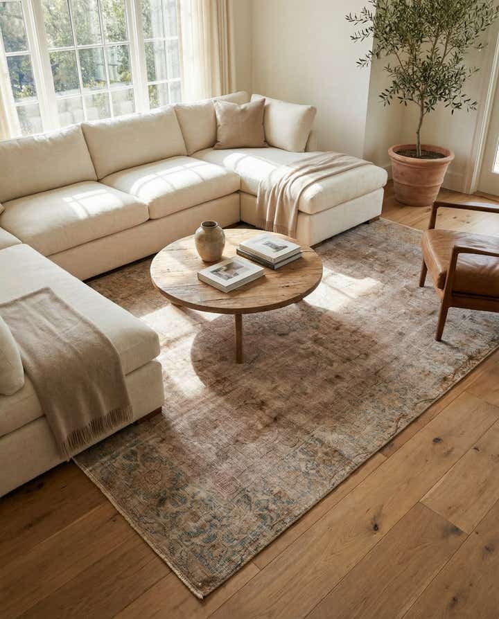 195cm x 295cm anudado a mano Ultra Vintage Alfombra Persa Lana