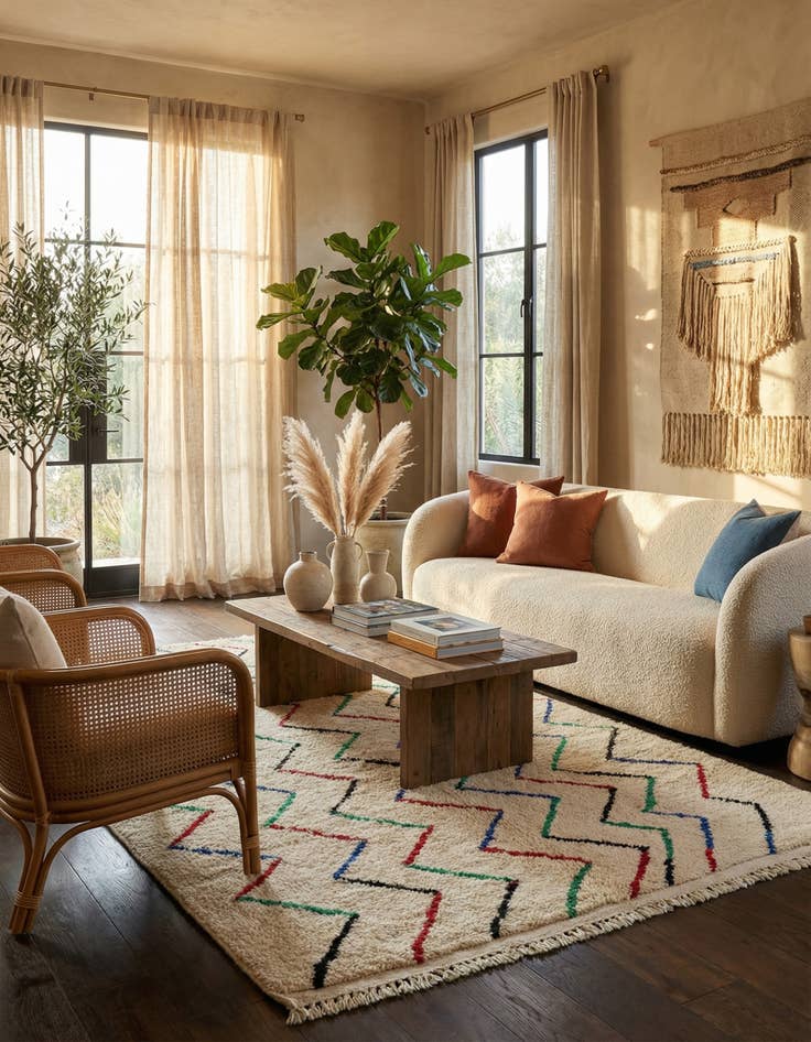 Detail image of 5' x 8' 5  Hand Knotted Moroccan Wool Rug