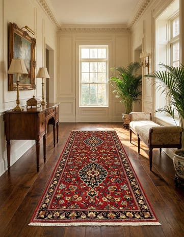 2' 7 x 6' 8 Hand Knotted Qom Persian Runner Rug