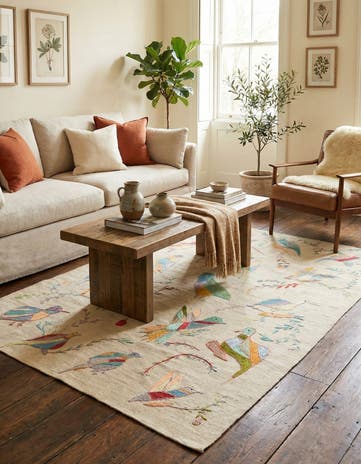 4' 2 x 5' 9 Hand Woven Kilim Suzani Wool Rug