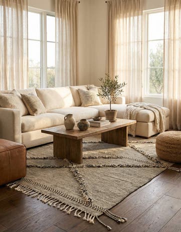 6' 8 x 9' 5 Hand Knotted Moroccan Wool Rug
