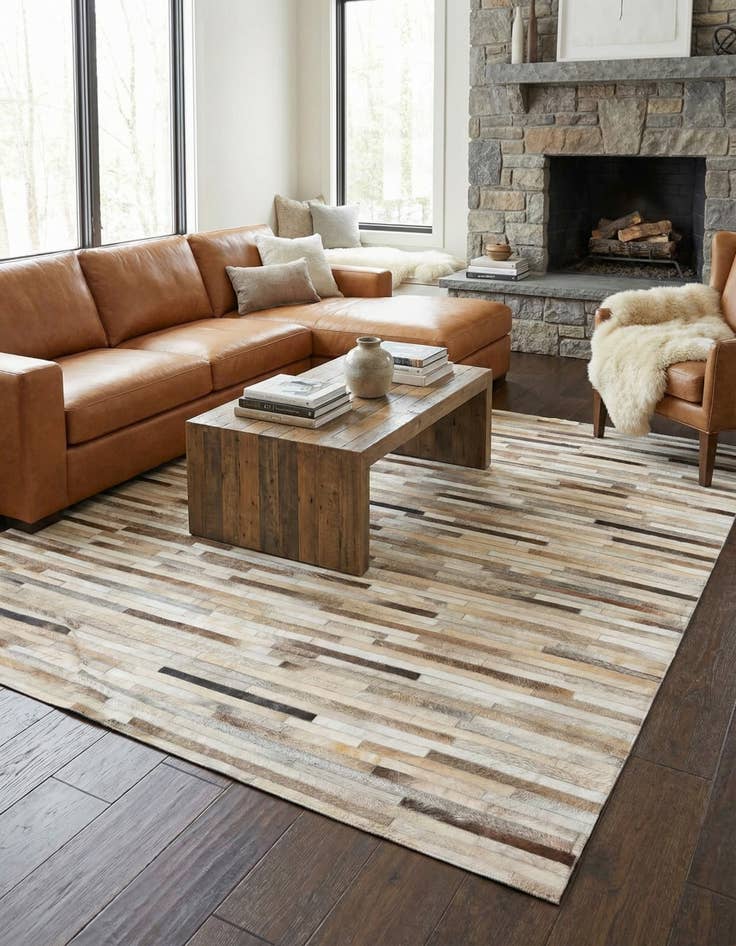 Detail image of 5' 3 x 7' 5 Cowhide Rug