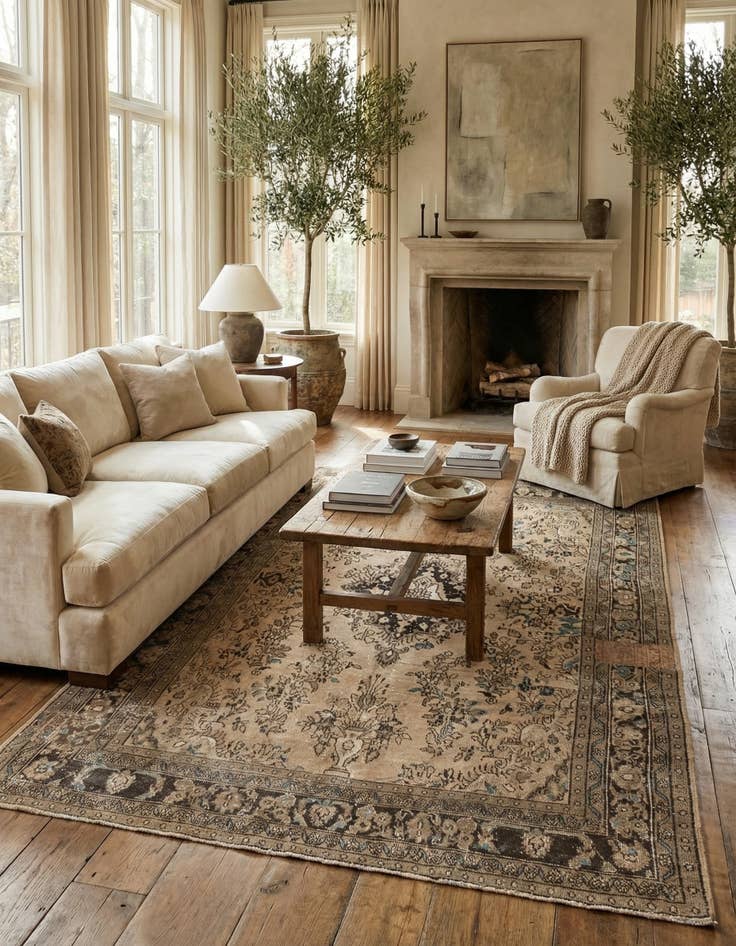 Detail image of 7' 2 x 10' 7  Hand Knotted Ultra Vintage Persian Wool Rug