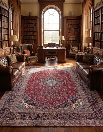 9' 10 x 12' 10 Hand Knotted Mashad Persian Wool Rug