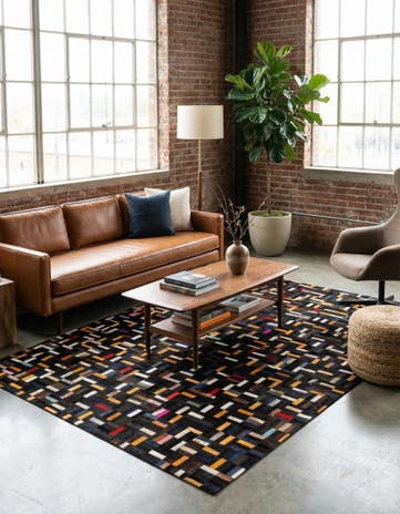 5' 1 x 8' Cowhide - Patchwork Rug