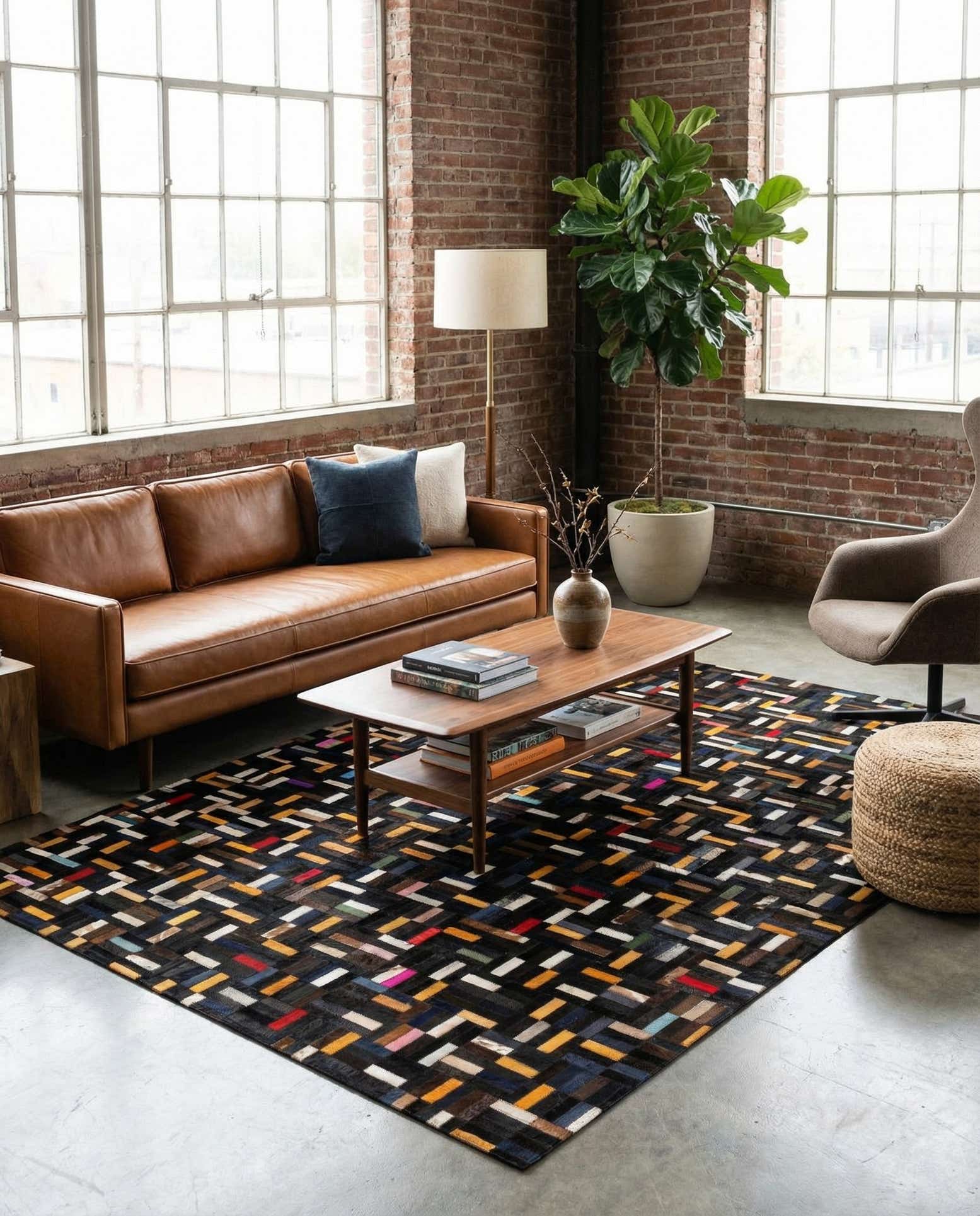 5' 1 x 8' Cowhide - Patchwork Rug
